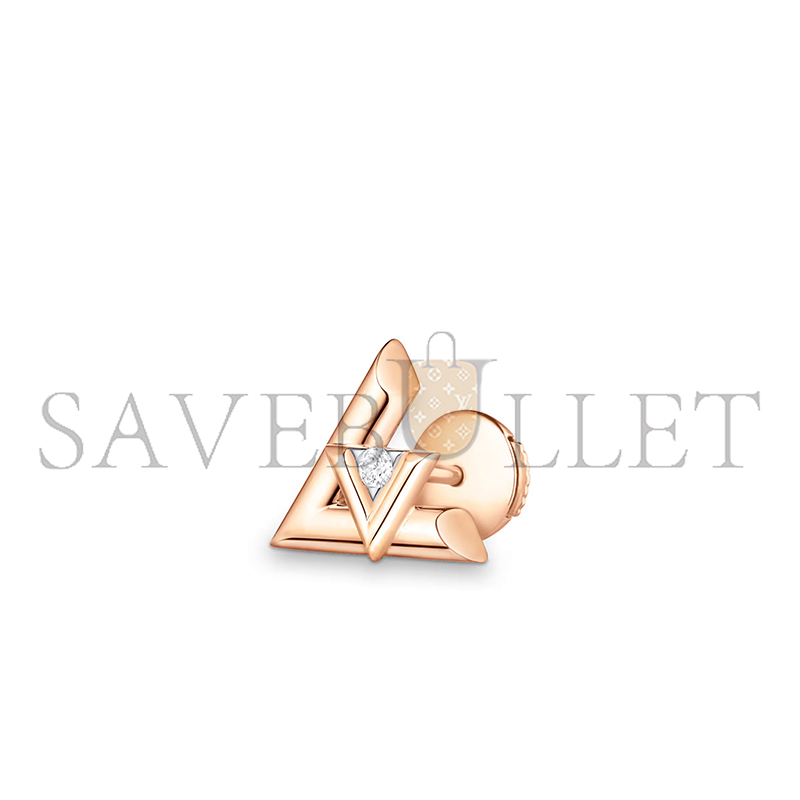 LOUIS VUITTON LV VOLT ONE STUD, PINK GOLD AND DIAMOND Q96975